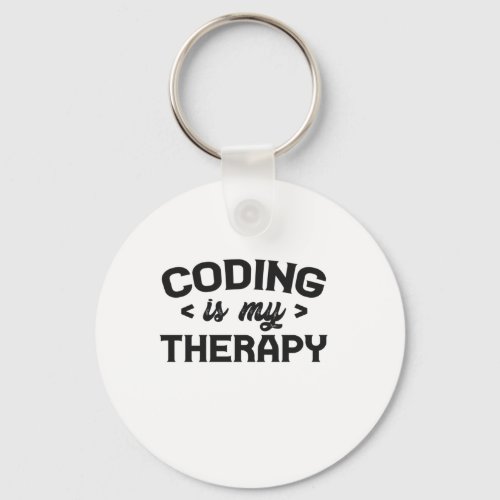 Coding is my Therapy Funny Programmer Life Gift Keychain