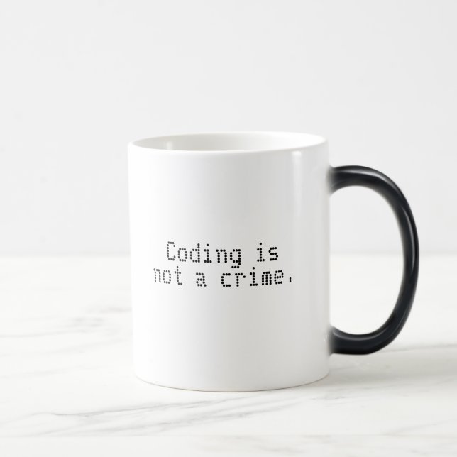 "Coding is not a crime" color changing mug (Right)