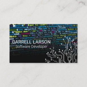 Coding Language Background   Tech Nodes Graphics Business Card