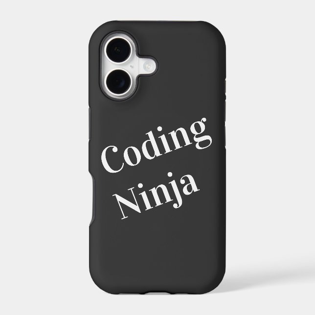 Coding Ninja Black White  Iphone Case (Back)