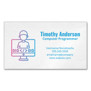 Coding Software Engineer Business Card Magnet