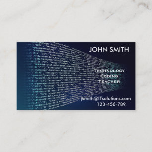 Coding technology teacher or tutor business card