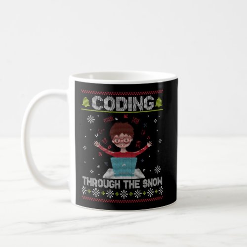 Coding Through The Snow Merry Christmas Coder Ugly Coffee Mug