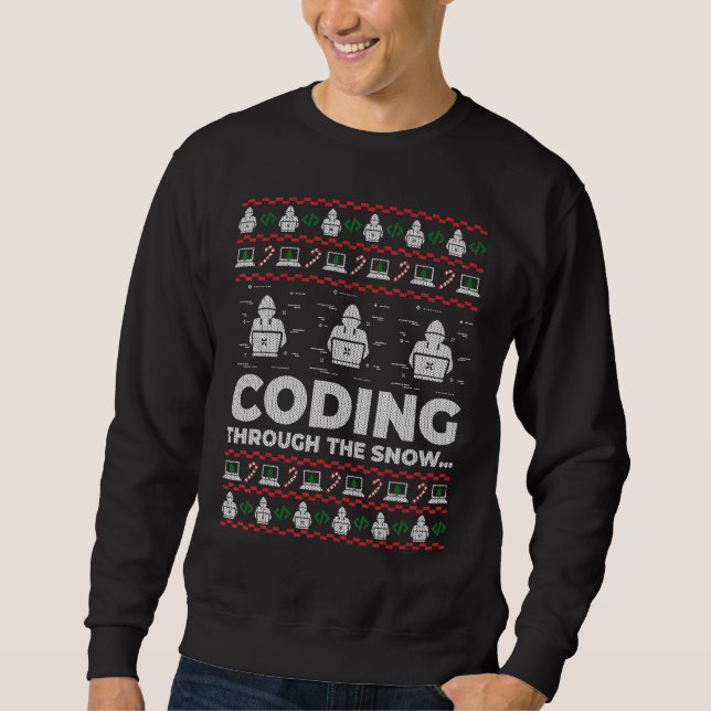 Coding Through The Snow Ugly Christmas Sweater Cod (Front)