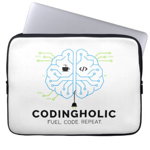 Codingholic Tech Brain Programmer Developer Laptop Sleeve