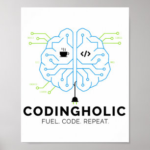 Codingholic Tech Brain Programmer Poster