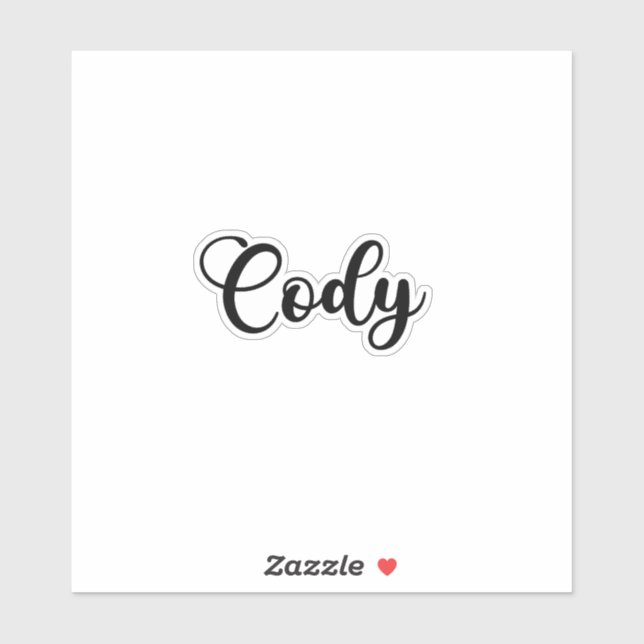 Cody Name - Handwritten Calligraphy Sticker | Zazzle