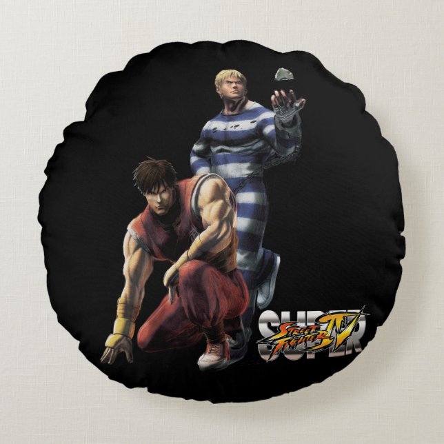 Cody Vs. Guy Round Pillow (Front)