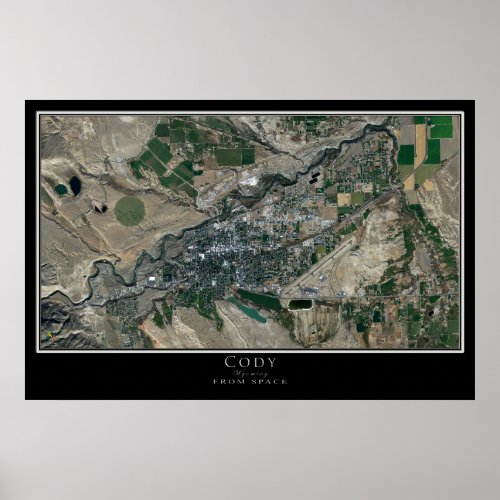 Cody Wyoming Satellite Poster Map