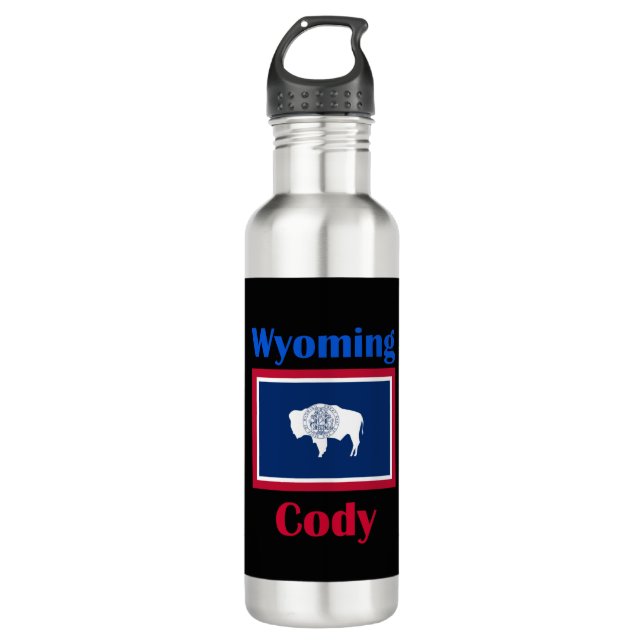 Cody Wyoming Stainless Steel Water Bottle (Front)