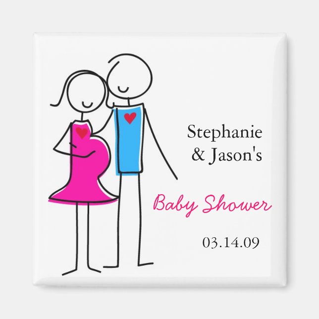 Coed Baby Shower Magnet Favors (Front)