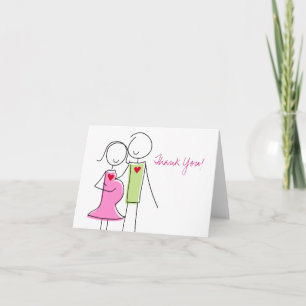 Coed Baby Shower Thank You Cards, Expecting Couple