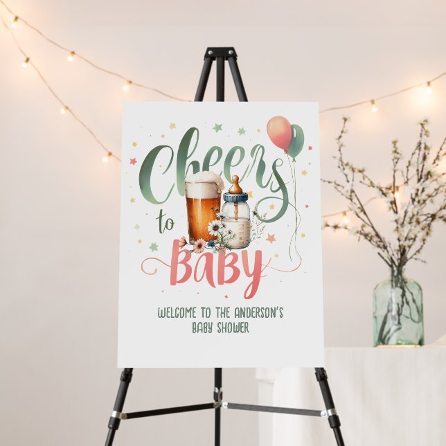 COED Beers Bottles Cheers to Baby Brewing Shower Foam Board (In Situ (Stand))