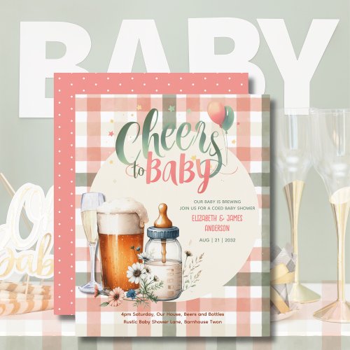 COED Bubbles Brews Bottles Sage Peach Gingham Baby