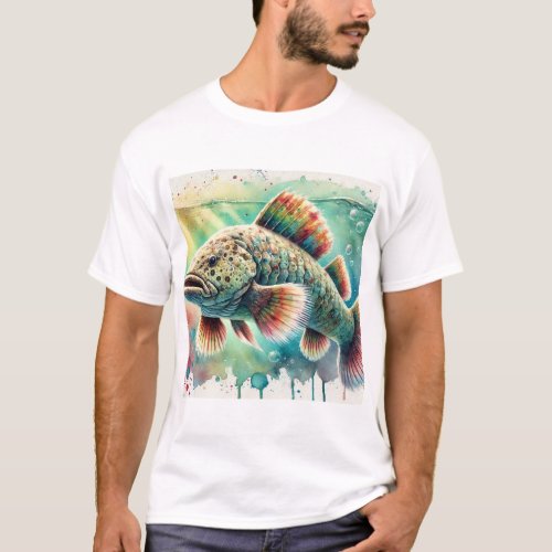 Coelacanth 200624AREF104 _ Watercolor T_Shirt