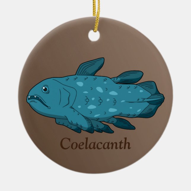 Coelacanth- Ancient Fish Ceramic Ornament (Front)