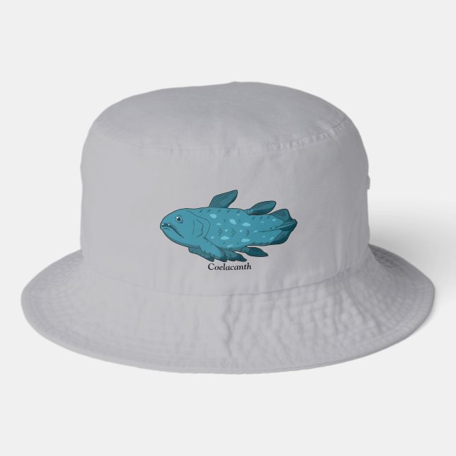 Coelacanth- Ancient Fish Print Bucket Hat (Front)