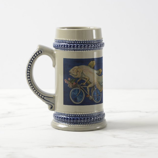 Coelacanth, DRINK LIKE A FISHON A BICYCLE Beer Stein (Left)