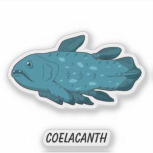 Coelacanth- Living Fossil Fish Vinyl Sticker