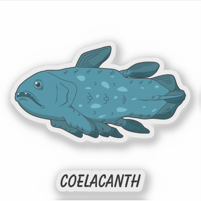 Coelacanth- Living Fossil Fish Vinyl Sticker (Front)