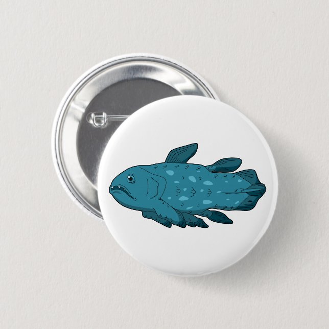 Coelacanth- The Living Fossil Pinback Button (Front & Back)