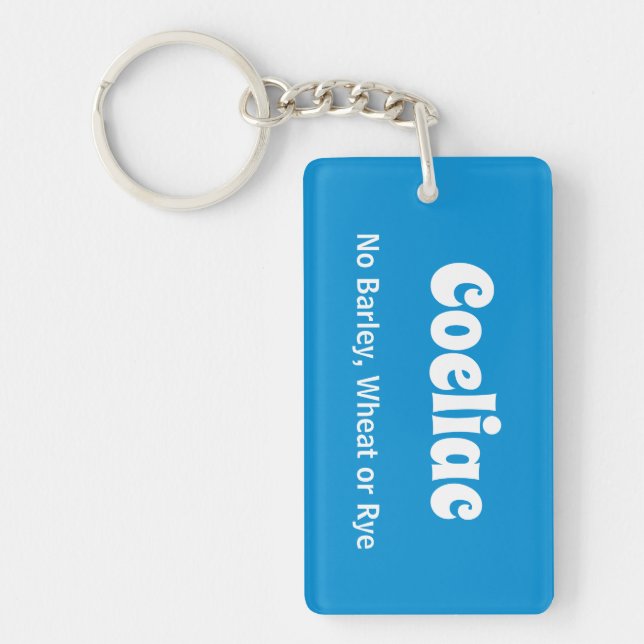 Coeliac Celiac Warning Reminder Keychain (Front)