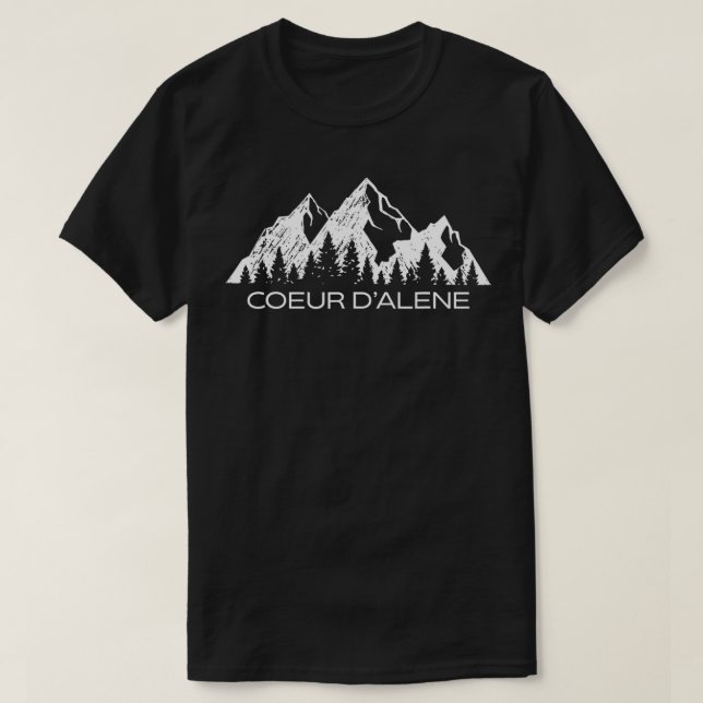 Coeur D Alene Idaho Souvenir Mountain Gift  T-Shirt (Design Front)