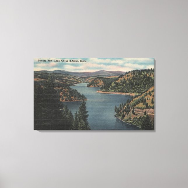 Coeur d'Alene, ID - View of Beauty Bay Canvas Print (Front)
