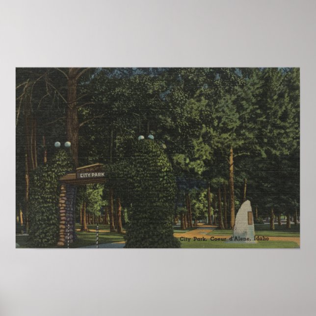 Coeur d'Alene, ID - View of City Park Poster (Front)