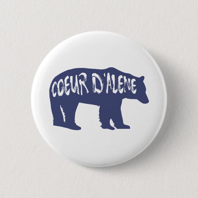 Coeur d'Alene Idaho Bear Button (Front)