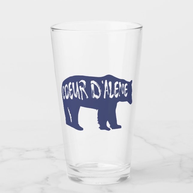 Coeur d'Alene Idaho Bear Glass (Front)