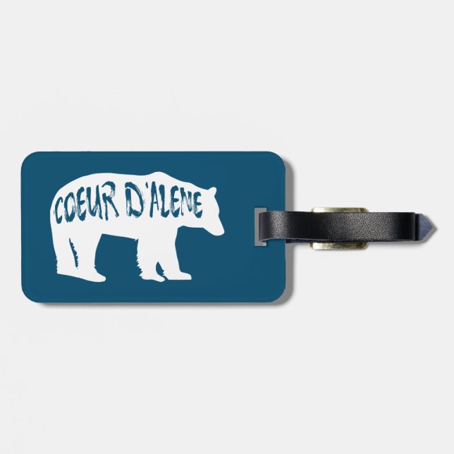 Coeur d'Alene Idaho Bear Luggage Tag (Back Horizontal)