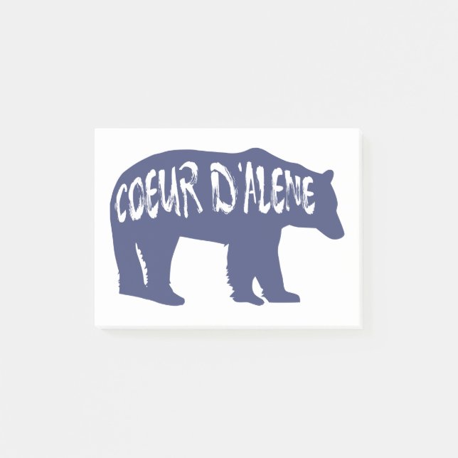 Coeur d'Alene Idaho Bear Post-it Notes (Front)
