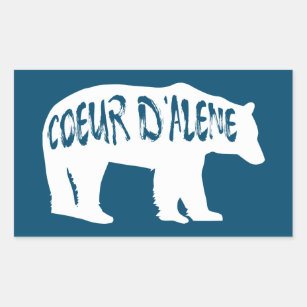 Coeur d'Alene Idaho Bear Rectangular Sticker
