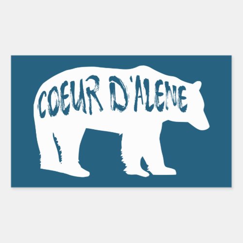 Coeur dAlene Idaho Bear Rectangular Sticker