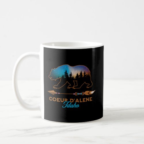 Coeur DAlene Idaho Bear Starry Night Travel Coffee Mug