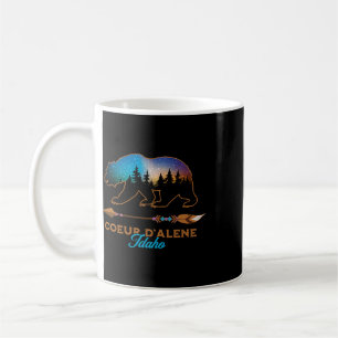 Coeur D'alene Idaho Bear Starry Night Travel Souve Coffee Mug