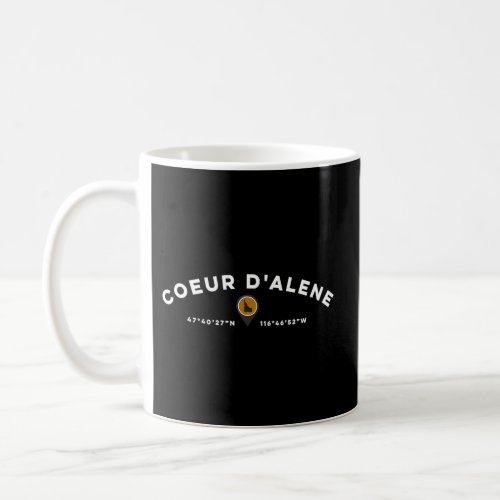 Coeur DAlene Idaho Id Map T Coffee Mug