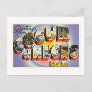 Coeur d'Alene Idaho ID Old Vintage Travel Souvenir Postcard