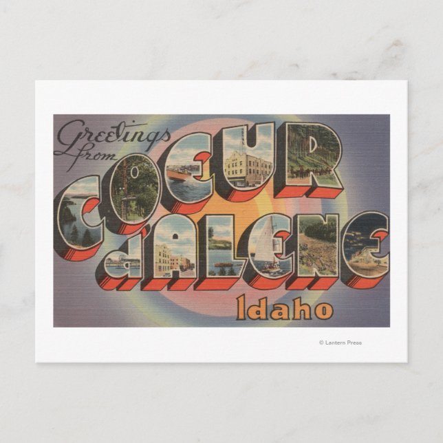 Coeur d'Alene, Idaho - Large Letter Scenes Postcard (Front)