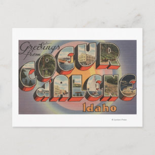 Coeur d'Alene, Idaho - Large Letter Scenes Postcard