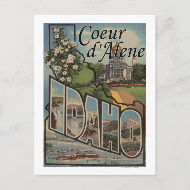 Coeur d'Alene, Idaho - Large Letter Scenes Postcard (Front)
