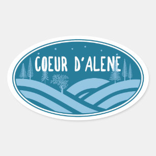 Coeur d'Alene Idaho Outdoors Oval Sticker