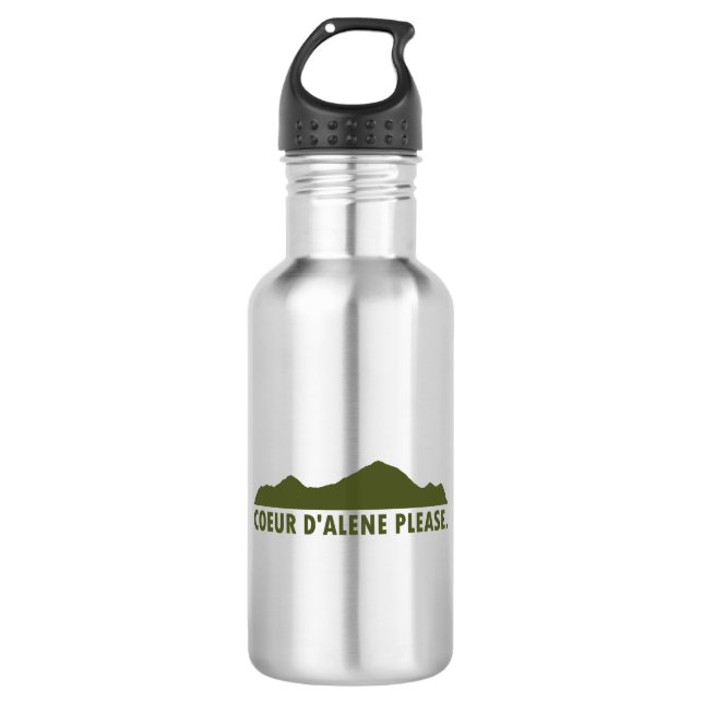 Coeur d'Alene Idaho Please Stainless Steel Water Bottle (Front)
