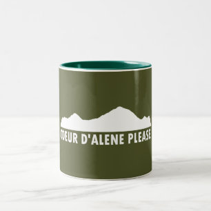 Coeur d'Alene Idaho Please Two-Tone Coffee Mug
