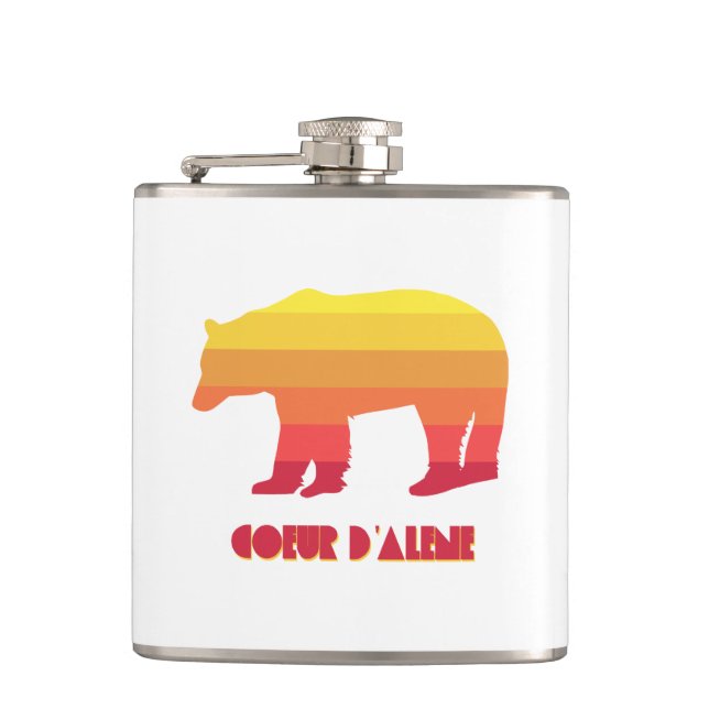 Coeur d'Alene Idaho Rainbow Bear Flask (Front)