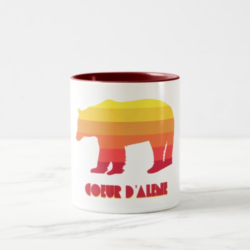 Coeur dAlene Idaho Rainbow Bear Two_Tone Coffee Mug