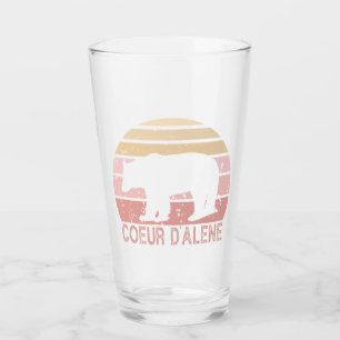 Coeur d'Alene Idaho Retro Bear Glass