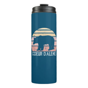 Coeur d'Alene Idaho Retro Bear Thermal Tumbler