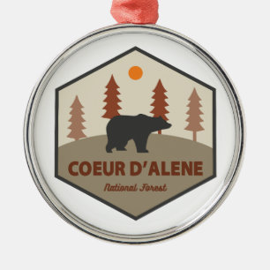 Coeur D'Alene National Forest Bear Metal Ornament